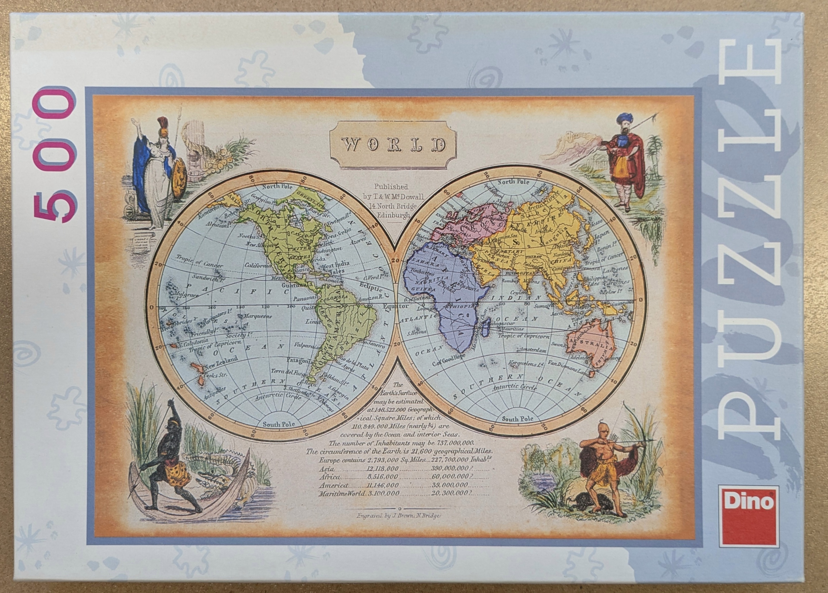 Dino World Map 500 pieces | MySpeedPuzzling