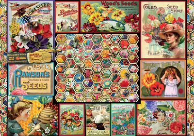 Buffalo Games Bonjour! Vintage Ephemera - obrázek puzzlí