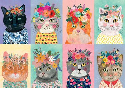Buffalo Games Colorful Cat Crowns - puzzle image