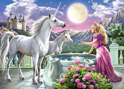 Castorland Princess and her Unicorns - obrázek puzzlí