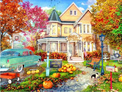 Ceaco Autumn Townhouse - obrázek puzzlí