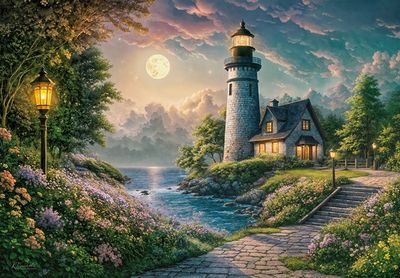 Cherry Pazzi Moonlight Lighthouse - puzzle image