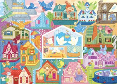Cobble Hill Rainbow Birdies - puzzle image