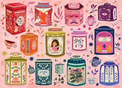 Cobble Hill Tea Tin Treasures - puzzle image