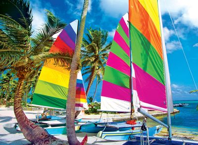Cra-Z-Art Colorful Sailboats on a Beach - obrázek puzzlí