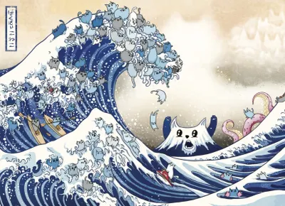 Exploding Kittens The Great Wave of Cat-a-gawa - obrázek puzzlí