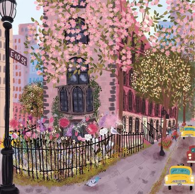 Galison Blooming Streets - puzzle image