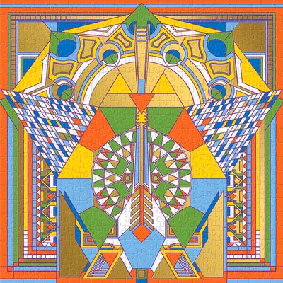 Galison Frank Lloyd Wright: Imperial Hotel Peacock Rug - obrázek puzzlí