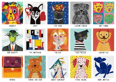 Happily Art Dogs - puzzle image