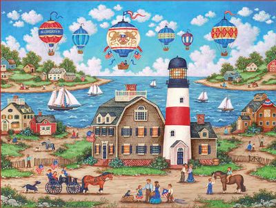 Masterpieces Balloons Over the Bay - puzzle image