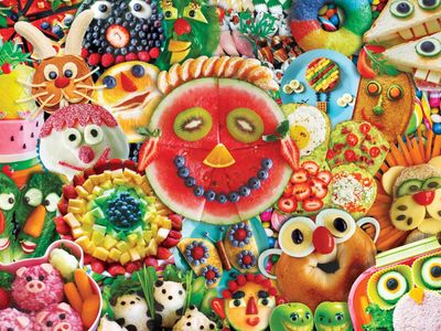 Masterpieces Funny Face Food - obrázek puzzlí