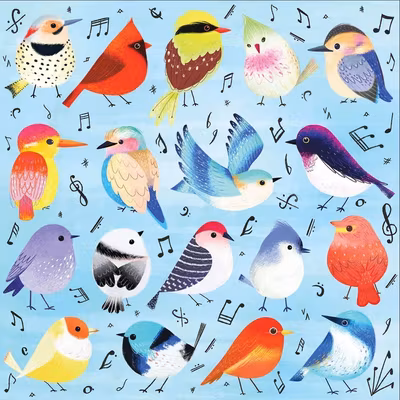 Mudpuppy Songbirds - imagen del puzzle