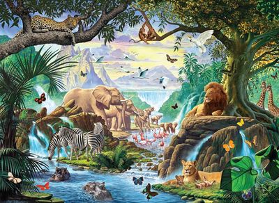 Ravensburger Animals At The Waterhole - obrázek puzzlí