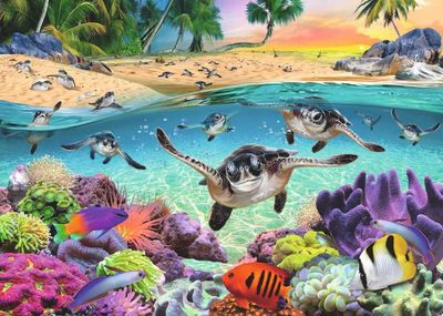 Ravensburger Race of The Baby Sea Turtles - puzzle image
