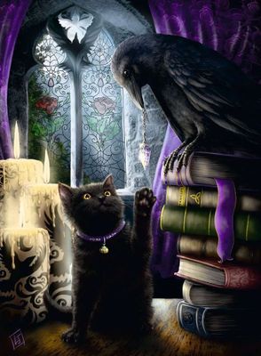 Ravensburger Black Cat and Raven - imagen del puzzle