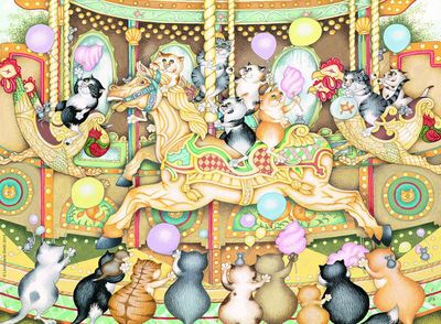 Ravensburger Crazy Cats On The Carousel - Puzzlebild