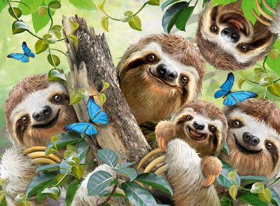 Ravensburger Sloth Selfie - obrázek puzzlí