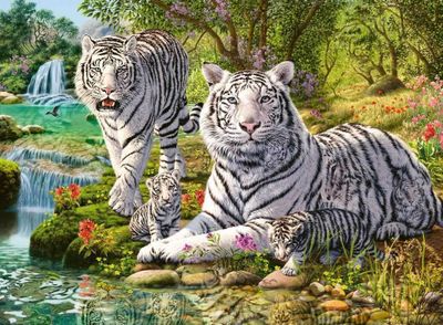 Ravensburger White Tiger Family - imagen del puzzle