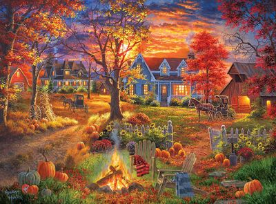 RoseArt Autumn Village - obrázek puzzlí