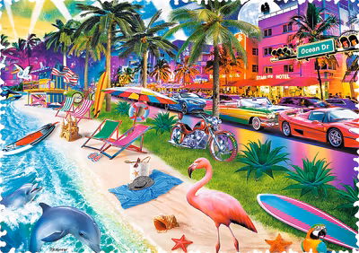 Trefl Crazy Shapes - Miami Beach - obrázek puzzlí