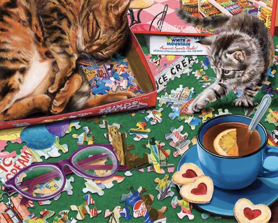 White Mountain Puzzle Cats - obrázek puzzlí