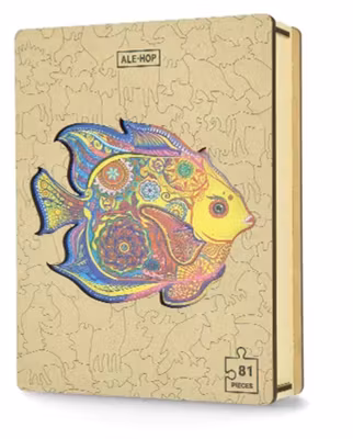 Wooden Puzzle Gradient Fish - obrázek puzzlí