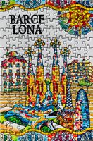 Micro Puzzles Barcelona postcard - imagen del puzzle
