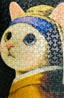 Micro Puzzles Vermeer cat - imagen del puzzle