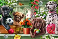 Vermont Christmas Company Garden Puppies - puzzle image
