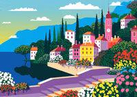 Colorcraft Puzzles Lakeside Flower Village - obrázek puzzlí