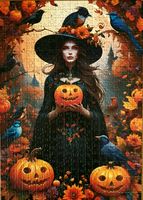 Bluebird Halloween Witch - obrázek puzzlí