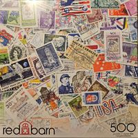 Red Barn Stamp Collage - puzzle image
