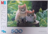 MB Puzzle Deux chatons sur un tronc - puzzle image