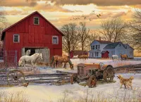 Cobble Hill Winter on the farm - puzzle image