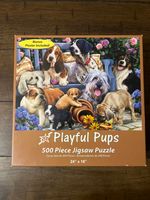 Vermont Christmas Company Playful Puppies - puzzle image