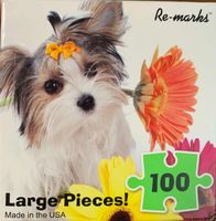 Re-Marks Dog with Flower - puzzle image