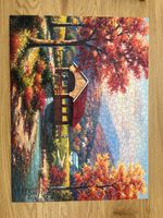 SunsOut Covered Bridge in Fall - puzzle image