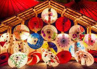 Bluebird Japanese Umbrellas - puzzle image