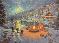 Ceaco Mickey and Minnie Christmas Lodge - puzzle image