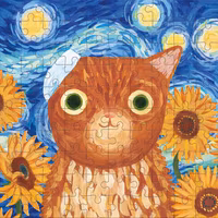 Mudpuppy Vincat Van Gogh Artsy Cats - puzzle image