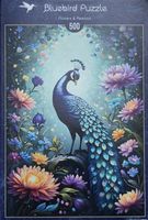 Bluebird Flowers and peacock - obrázek puzzlí
