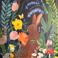 Galison Spring Rabbit - puzzle image