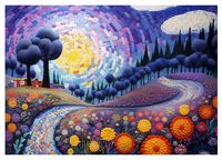 Travel Puzzles Mosaic in Lavender - obrázek puzzlí