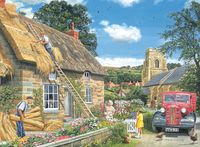 Ravensburger Happy Days No. 9 Village Life - A New Thatch - puzzle image
