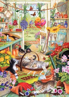 Cobble Hill Potting Shed Cats - puzzle image