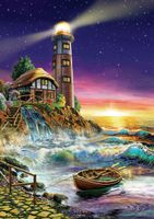 Art Puzzle Sunset By The Lighthouse - obrázek puzzlí