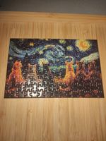 Ydomi enterprise Mini puzzle: 6 koček s měsícem a hvězdnou oblohou - obrázek puzzlí