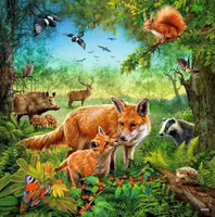 Ravensburger Animals of the Earth - Forest - obrázek puzzlí