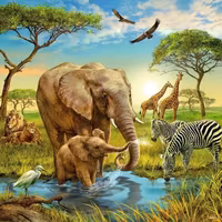 Ravensburger Animals of the Earth - Savannah - obrázek puzzlí