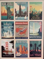 Americanflat American Travel Iconic Cities - image du puzzle